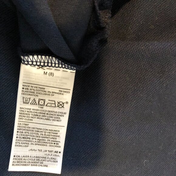 Old Navy Girls Uniform Shirt  Navy Blue Cap Sleeves 3 Button Placket Sz 8 (M) - Picture 6 of 8